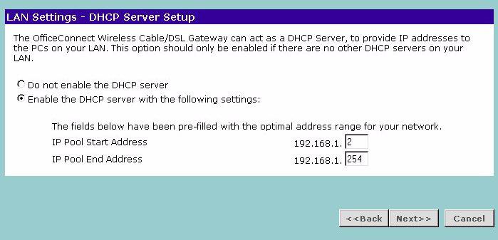 Alternatively, if the PPTP server is located in your DSL modem, click Suggest to select an IP address on the same subnet as the PPTP server.
