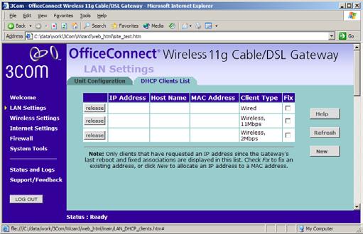 LAN Settings 45 The LAN Settings screen is used to specify the LAN IP address of your Router, and to configure the DHCP server.