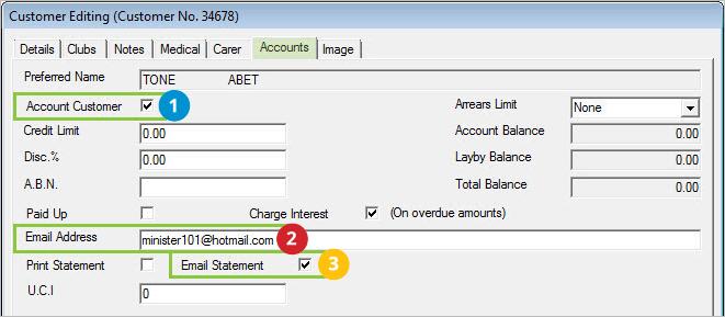 Setting up customers to receive email statements Setting up customers to receive email statements You can mark an account customer as able to receive email statements when a valid email address is