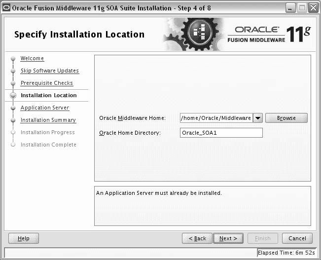 Specify Installation Location A.6 Specify Installation Location Use this screen to identify where you want to install your Oracle Fusion Middleware software.