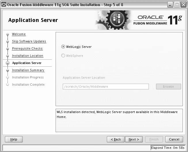 Application Server A.7 Application Server Use this screen to select the application server you want to use for this installation.