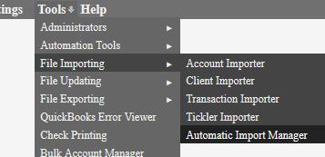 File Importing > Automatic Import Manager The Automatic Import Manager allows you to pull information into Simplicity automatically, to either add new data or update existing data. 1.