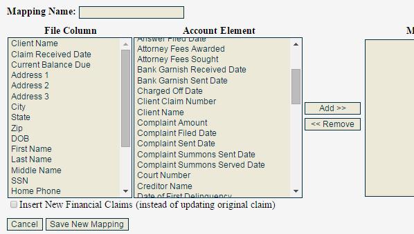 If you would like to add a new Claim Amount to all of the accounts listed in your spreadsheet, you can check this box instead.
