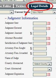 Judgment Information After you have successfully entered your complaint information into Simplicity, the Judgment section will be available for entering data.
