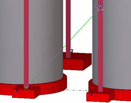 4. Create brace b by picking the top position of column A-2 and then midpoint of column A-3.