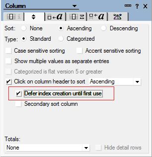 View Performance Option On-demand column collations Reduces overhead associated with