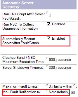 Crash Notifications Server doc Server doc - Basics tab Auto recovery