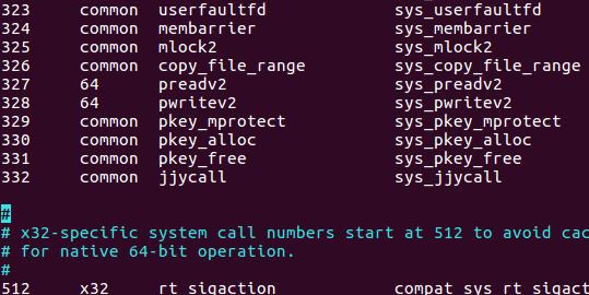 System Call Practice (2) 6 cd ${KERNEL_SRC_DIR}/arch/x86/entry/syscalls vim