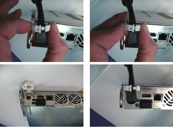 4. Insert the Plug-in PC until it is firmly plugged into the connector as shown. Note that incomplete insertion may damage the internal components. English 5. Secure it with the four included screws.