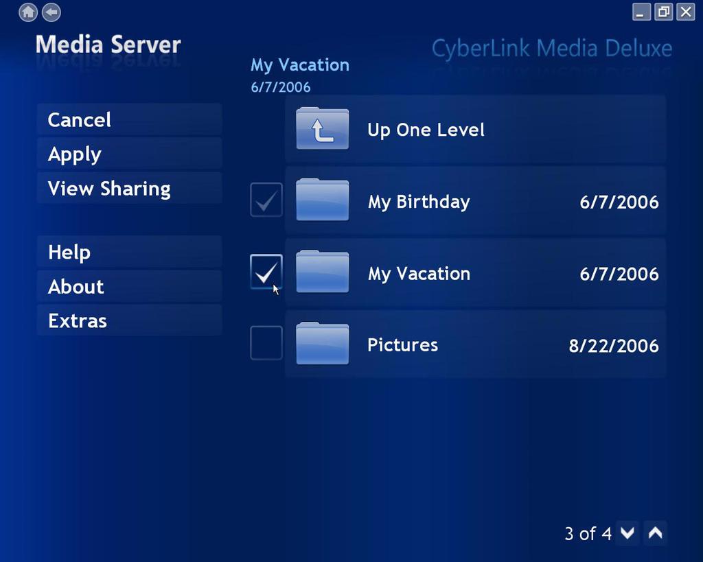 Chapter 5: Sharing Media Files Select the Help button at any time to activate the CyberLink Media Server Help when you require assistance.
