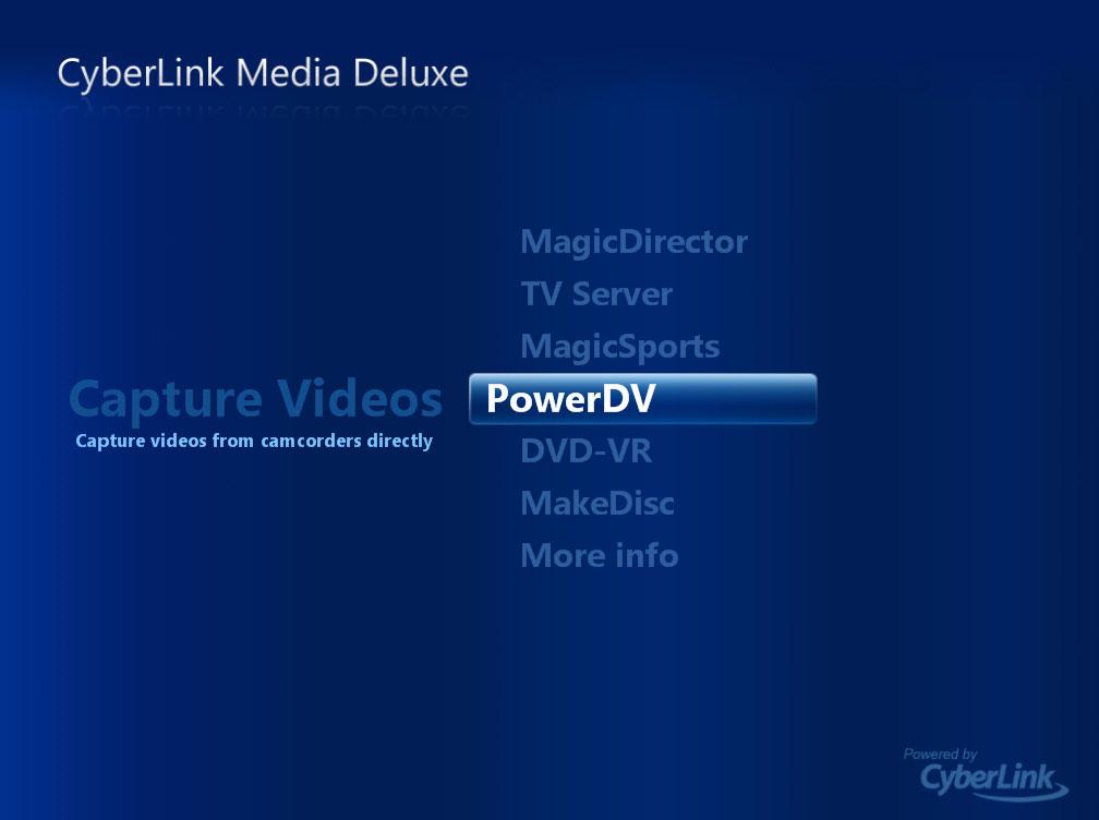 CyberLink Media Deluxe CyberLink Media Deluxe All of CyberLink Media Deluxe s multimedia applications can be accessed from the CyberLink Media Deluxe Launcher.