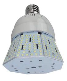 Post Top Lights 40W or 60W 5700K Corn Light E26 or E39 Base ETL Lumens: 5600 (40W) or 8400 (60W) Fixture Color: White Watts: 40 or 60 Fixture Material: Aluminum/PC Light Color (Kelvin): 5700 Lifetime
