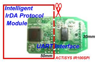 of RS232 interface circuitry. ACT-IR100SP is designed to enable instant IrDA capability of your host via RS232 serial port; e.g. modem, serial printer, instrumentation, meter, data terminal and medical device.