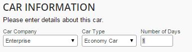 To add a rental car to your trip template, select Add Car. Be sure you select the Add Car link under the appropriate segment.
