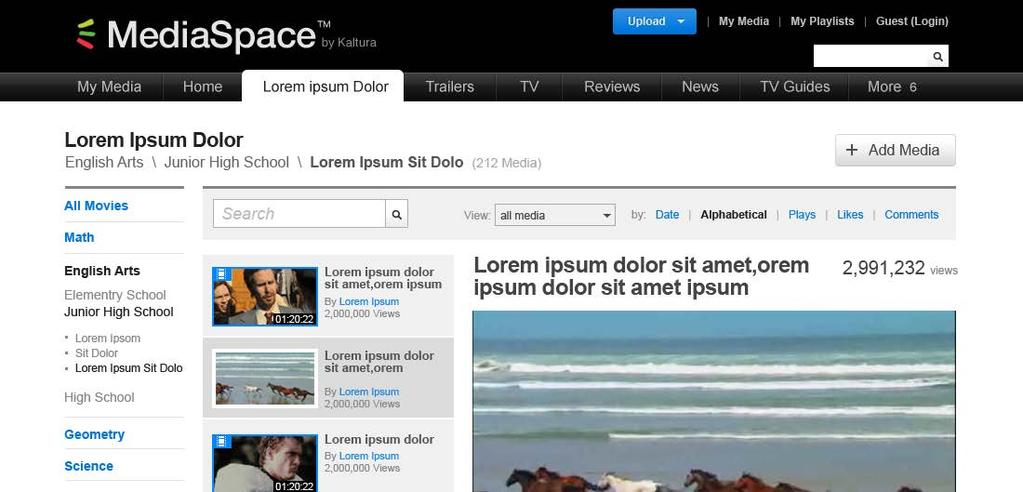 Kaltura MediaSpace Overview T search a gallery r channel On a media gallery r channel page, enter text in the search field. T clear the search text, click the clear icn.