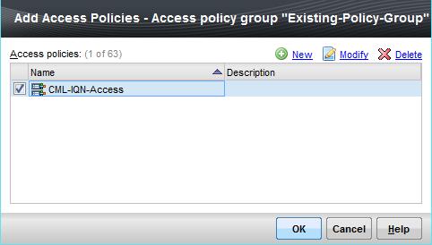 group with the following steps. 1. Select the existing access policy group and click Modify. 2.