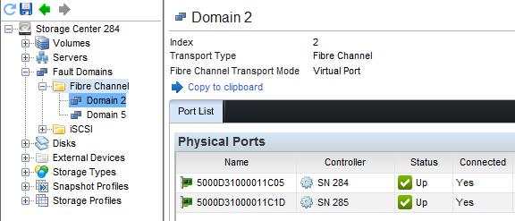 Preparing MD3 volumes for import 5. The WWNs used for that fault domain are listed under Physical Ports.