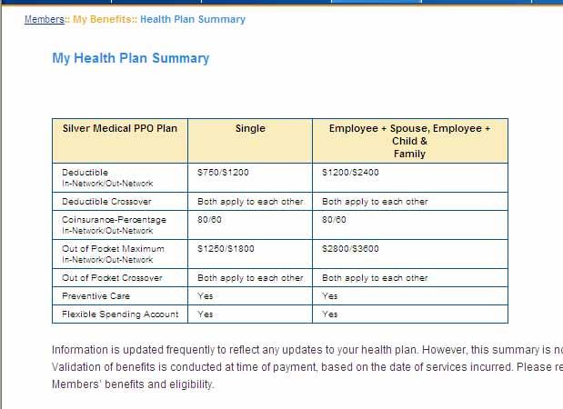 The Health Plan Summary page will open. This just a brief overview of your benefits. Please see your complete plan document, available from your employer. Accessing Routine Child Care 1.