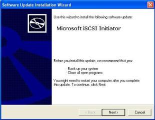 iscsi Initiator (Software) OS Software/Release Number Note: The Link needs to be Up Microsoft Windows Microsoft iscsi Software Initiator Release v2.