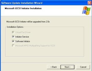 Windows Server 2003 R2 Step 2: Install Microsoft iscsi Initiator Steps to setup Microsoft iscsi Initiator. Visit Microsoft website for latest iscsi initiator.