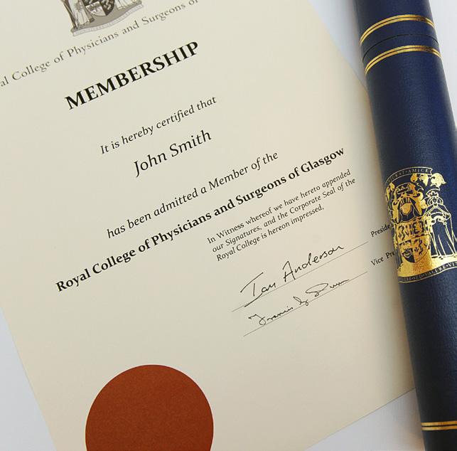 Becoming a member of the Royal College of Physicians and Surgeons of Glasgow Evidence of professional competence Surgical members of the Royal College of Physicians and Surgeons of Glasgow are