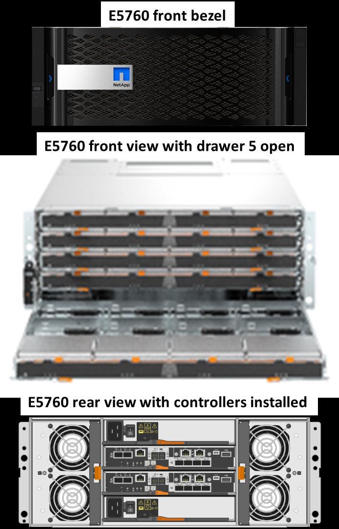Figure 8) New E5760 hybrid storage array with the front bezel off.