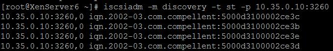 From the XenServer console, run the following command for the iscsi control port.