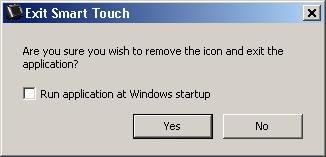 Removing the Scanner icon from the system tray 1. Click on the Scanner icon on the system tray. 2. Select Exit. The Exit Smart Touch dialog box will be displayed.