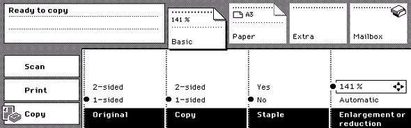 5 Activate the 'Paper' section. Make sure that the 'Paper input' card is open. 6 Select the size and orientation of the required paper in the 'Source' function box.