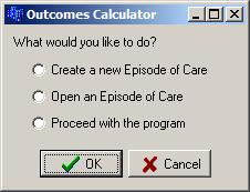 3. Running the Outcomes Calculator The Outcomes Calculator installation will install a shortcut in the Start Menu to allow you to start the software.