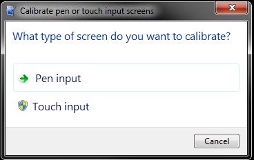 17. This time, click the Touch input selection. 18. Once again, the screen will turn white and the following text will be displayed.