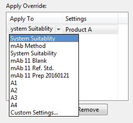 Advanced Analysis Settings page 341 5. Select an option from the drop down list.