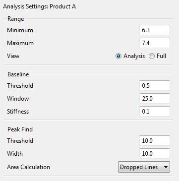 Peak Fit Analysis Settings page 351 4. Click OK to save changes. The new peak fit settings will be applied to the run data. Deleting a Peak Fit Group 1.