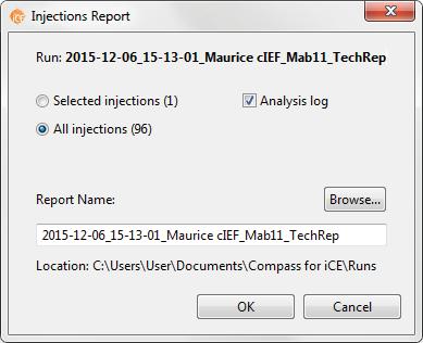page 370 Chapter 12: cief Data Analysis 4. In the Injection Reports window: d. Choose ei