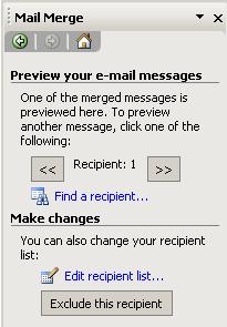 YOUR E-MAIL MESSAGES Click NEXT to complete the merge