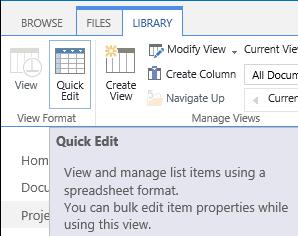 For documents already in the library: in the Open Menu inside the Open menu, Edit Properties