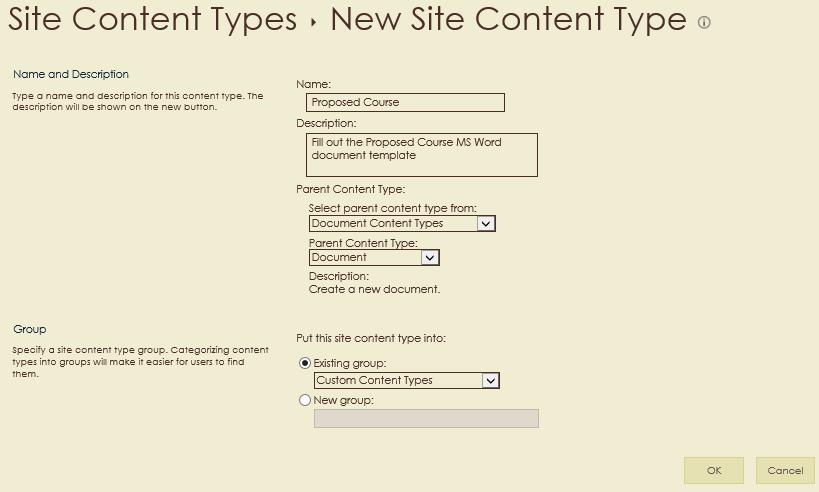 that content type (screen shot next slide) Make sure you are at the top level site in the