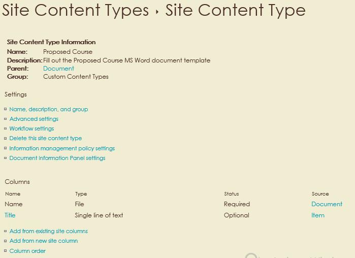 Content Type - Configuring 5.