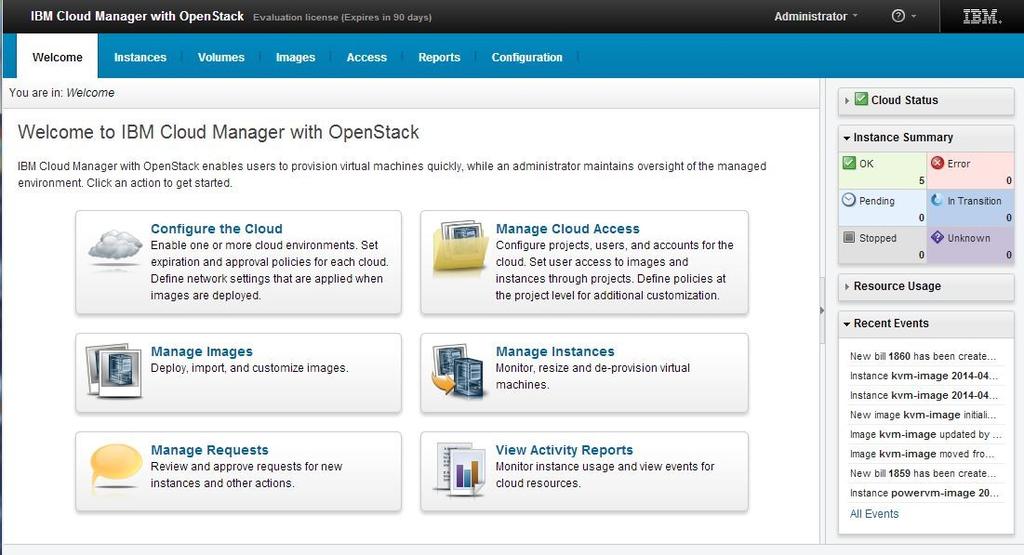 IBM Cloud Manager with OpenStack delivers cloud benefits for users and administrators Users