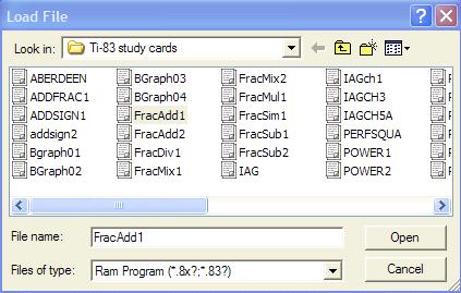 TI-83 study cards. 34.