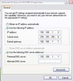 STATIC IP Mode The following steps show how to configure your PC IP address using subnet 192.168.1.x. The following assumes you are running Windows XP.