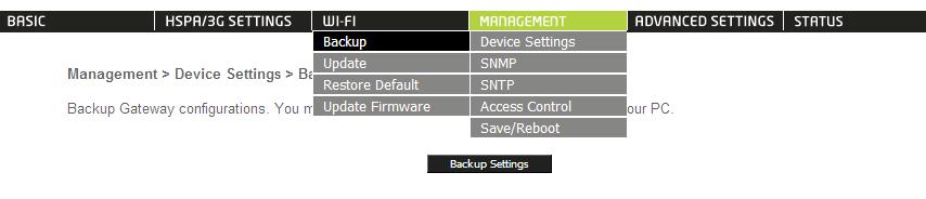 The Management menu has the following maintenance functions and processes: 5.1 Device Settings 5.2 Access Control 5.3 Simple Network Management Protocol (SNMP) 5.