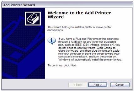 characters. The Make and model can be any text string up to 128 characters. For Windows XP: 4: Select Network Printer and click Next.