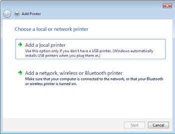 Select Add a network, wireless or bluetooth printer. 5.