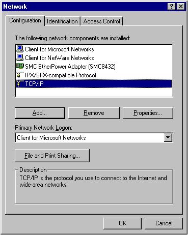 2 2 1 Windows 95/98/Me IP address setup 1.