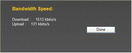 4. When the speed test is complete, click Done and the results will be filled in automatically.