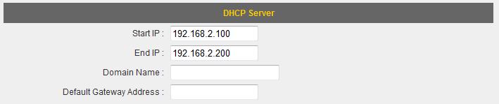 3 3 2 DHCP Server You can set the range of IP address leases under DHCP Server.