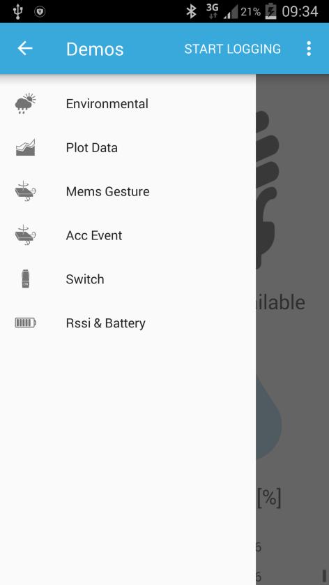 Mobile application Figure 5: Example demo menu UM19