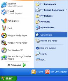 Configuring Settings Under Windows XP