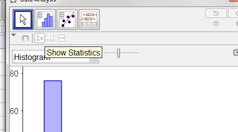Click on the x icon to show Statistics:.